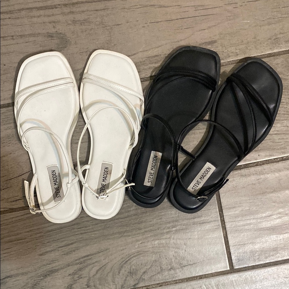 Steve Madden Black and White Sandals Bundle - Elegant Design
